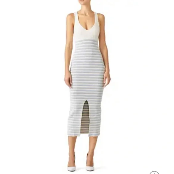 Opening Ceremony | Dresses | Opening Ceremony White Stripe Knit Dress  Medium | Poshmark